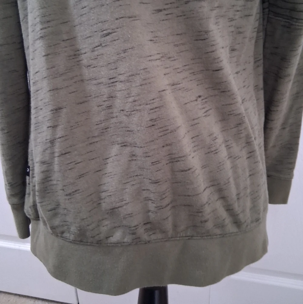 Olive Heathered Lightweight Jacket With Hood   Size L